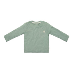 LITTLE DUTCH. Μπλουζάκι μακρυμάνικο με τσέπη Forest Green Stripe