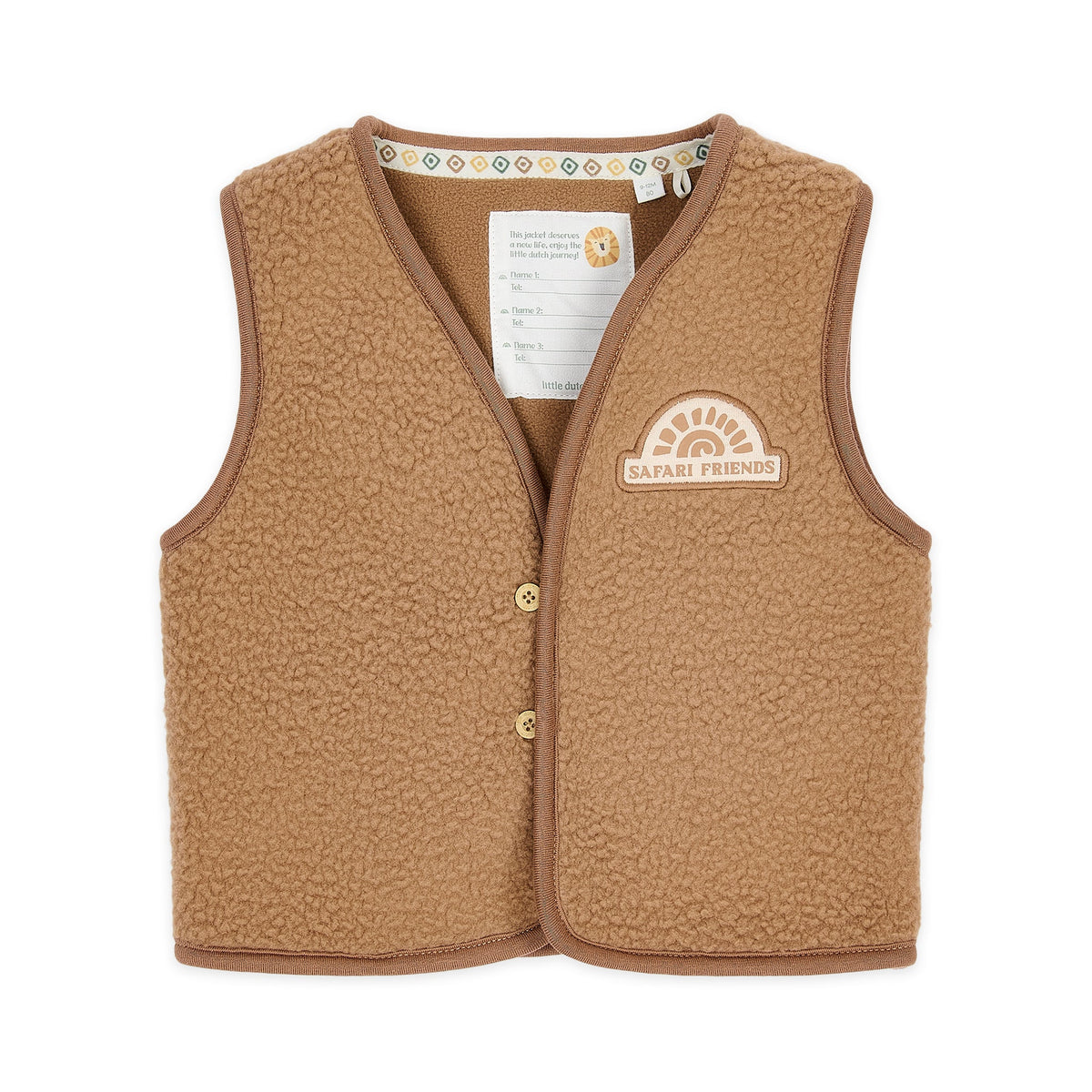 LITTLE DUTCH. Γιλέκο teddy Mudstone