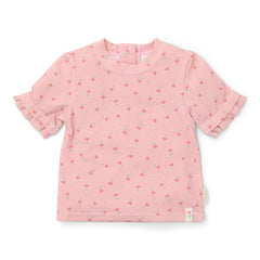 LITTLE DUTCH. Μπλουζάκι κοντομάνικο με προστασία UV Sunny Flowers Blush