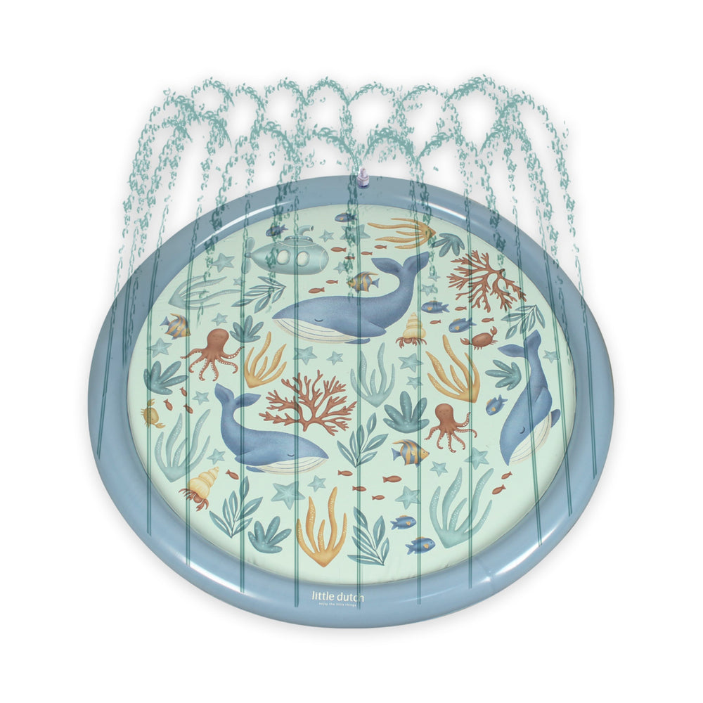 LITTLE DUTCH. Φουσκωτό στρώμα παιχνιδιού Sprinkler Ocean World Μπλε 150 εκ.