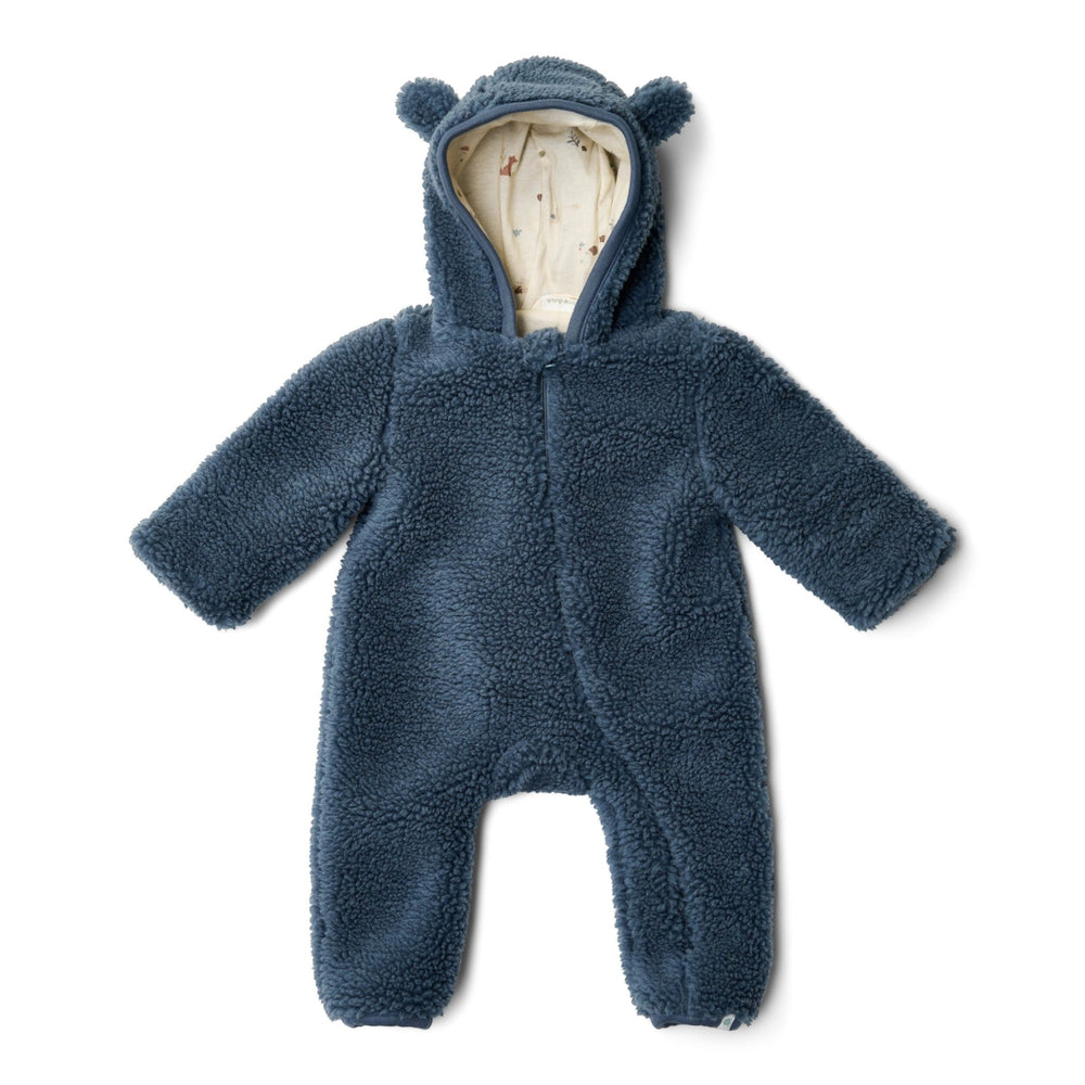LITTLE DUTCH. Ολόσωμο φορμάκι εξόδου teddy Stone Blue