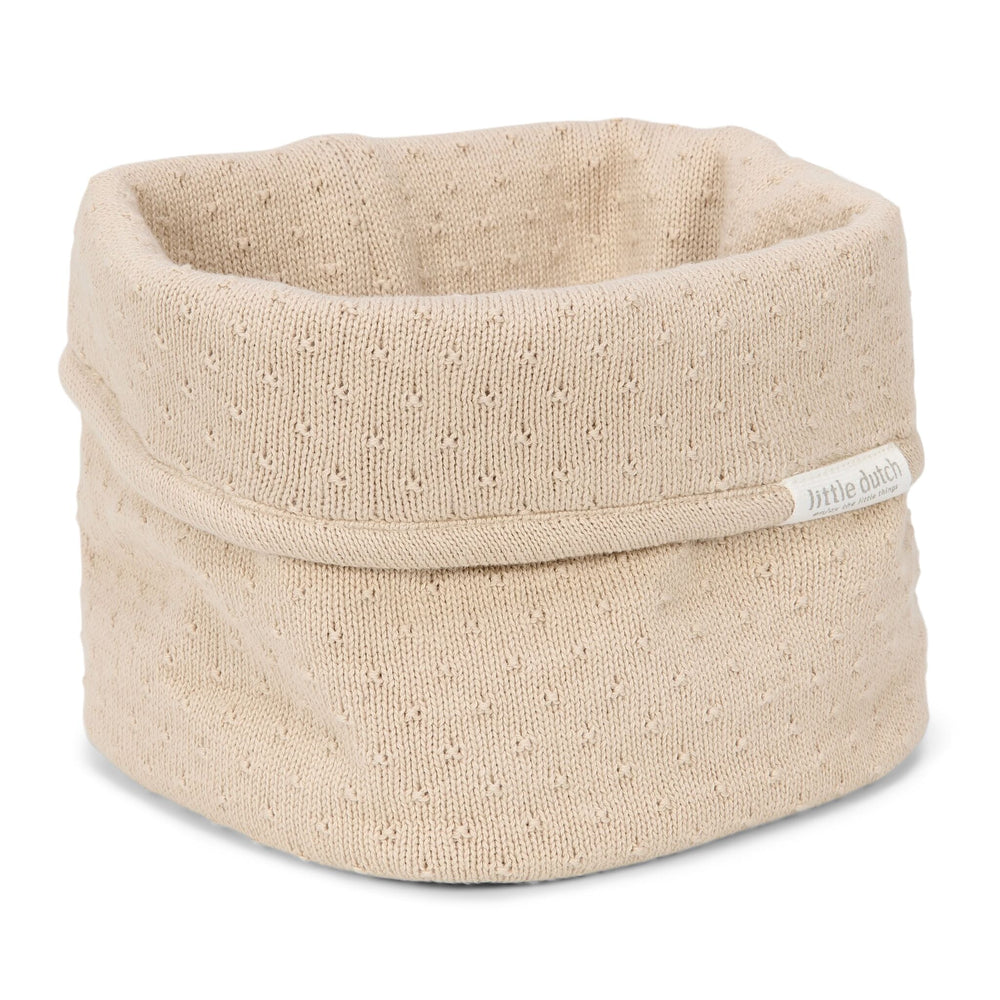 LITTLE DUTCH. Καλάθι αλλαξιέρας πλεκτό μικρό Pure Soft Beige