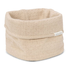 LITTLE DUTCH. Καλάθι αλλαξιέρας πλεκτό μικρό Pure Soft Beige
