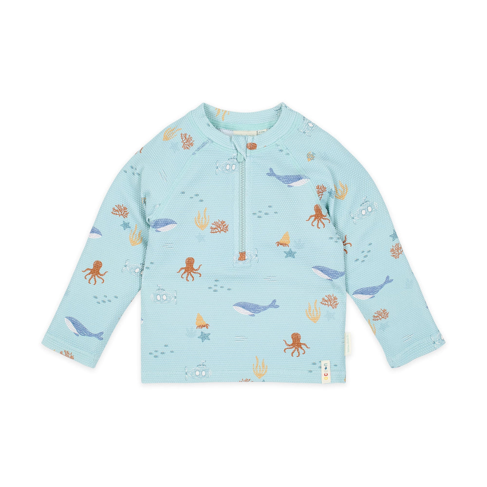 LITTLE DUTCH. Μπλουζάκι μακρυμάνικο με προστασία UV Ocean Friends