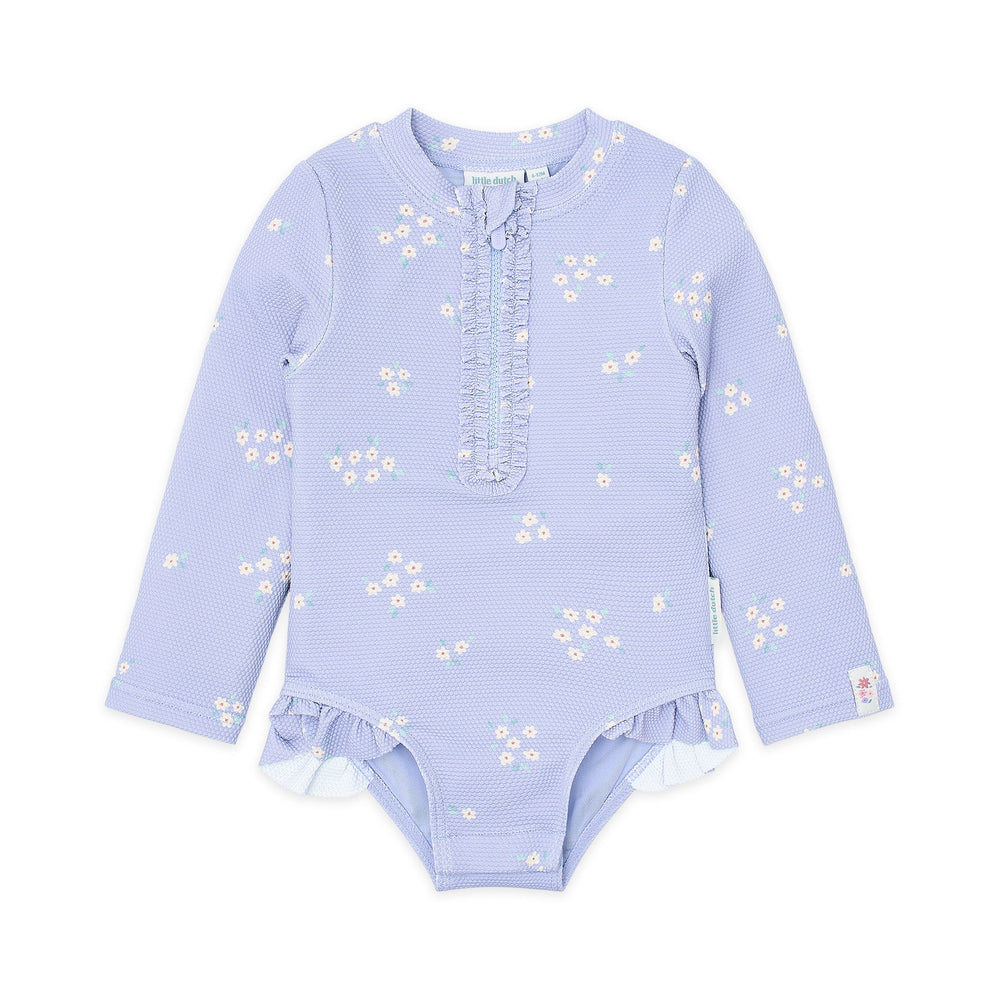 LITTLE DUTCH. Ολόσωμο μακρυμάνικο μαγιό με βολάν Dreamy Lavender