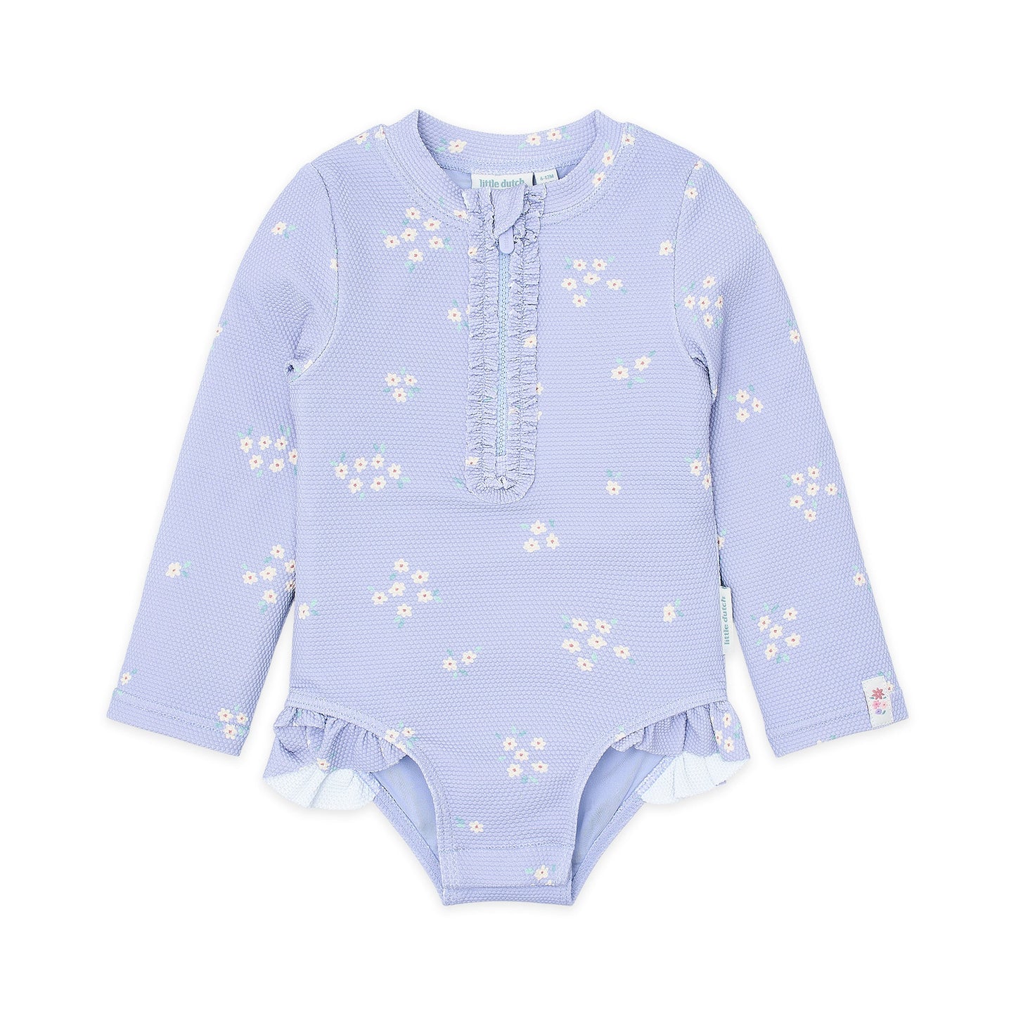 LITTLE DUTCH. Ολόσωμο μακρυμάνικο μαγιό με βολάν Dreamy Lavender