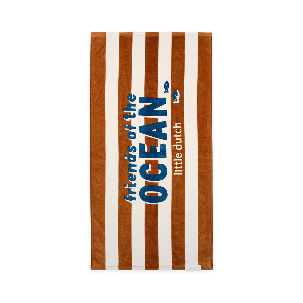 LITTLE DUTCH. Πετσέτα θαλάσσης Ocean World Brown Stripe - 60x120