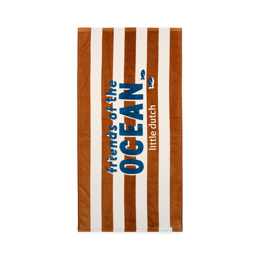 LITTLE DUTCH. Πετσέτα θαλάσσης Ocean World Brown Stripe - 60x120