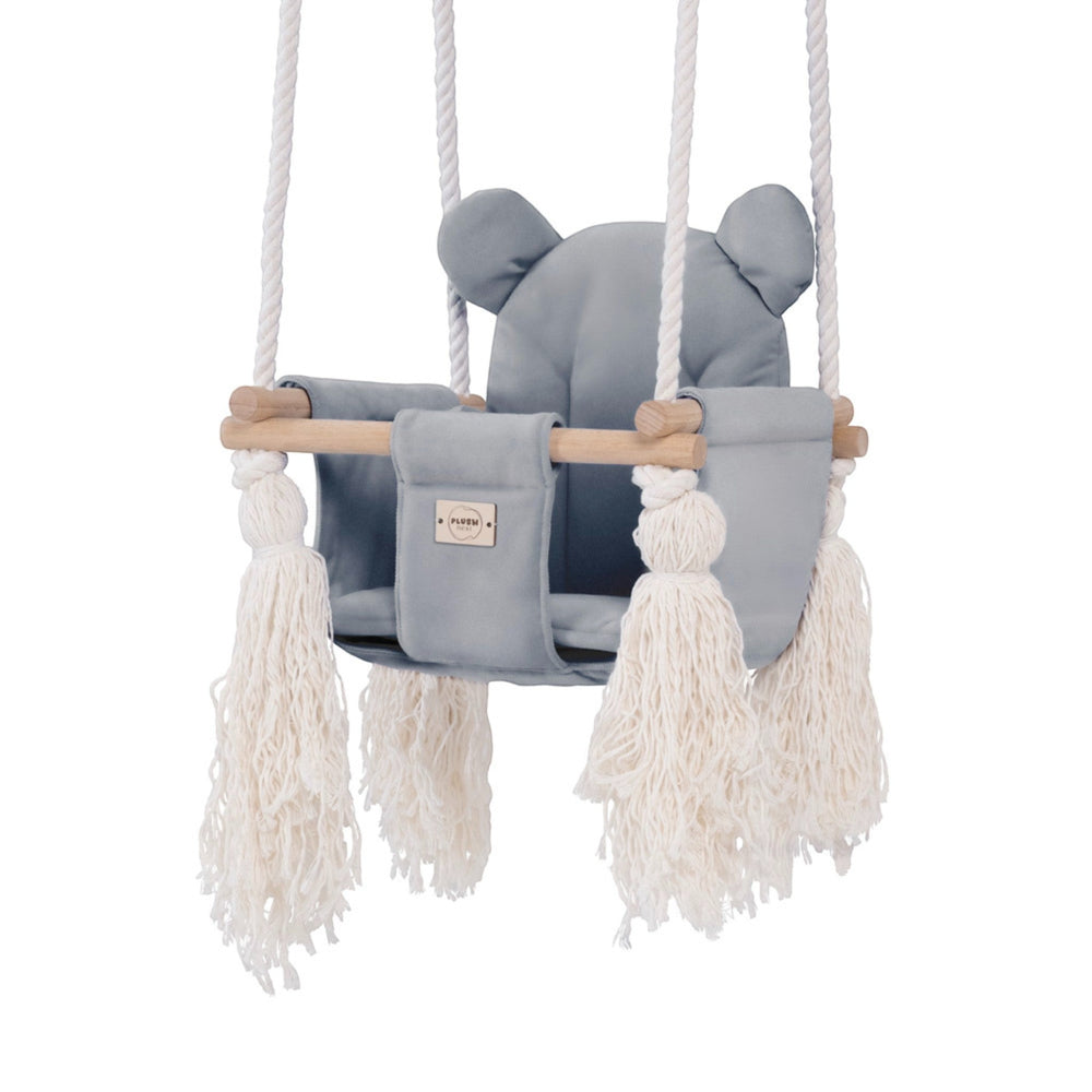 PLUSH NEST. Βρεφική κούνια Teddy Bear Velvet Gray