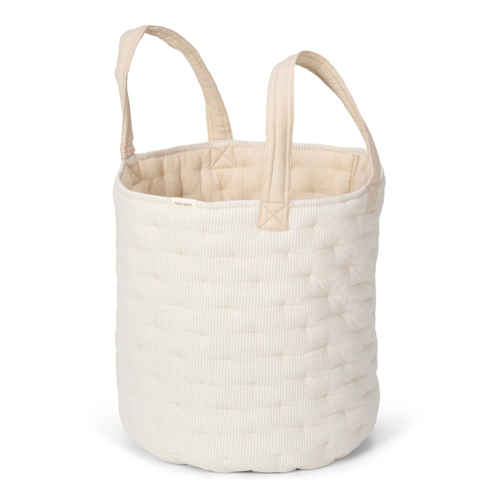 LITTLE DUTCH. Καλάθι αποθήκευσης μεγάλο Pure Soft Beige Stripe
