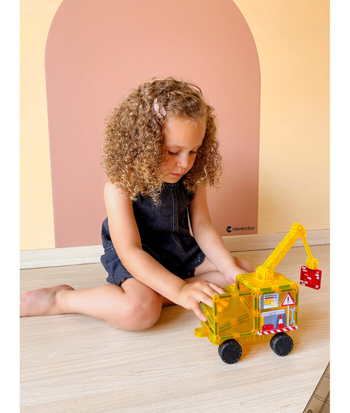 Cleverclixx. Μαγνητικά πλακίδια Construction Builder Pack Intense | 48 κομμάτια