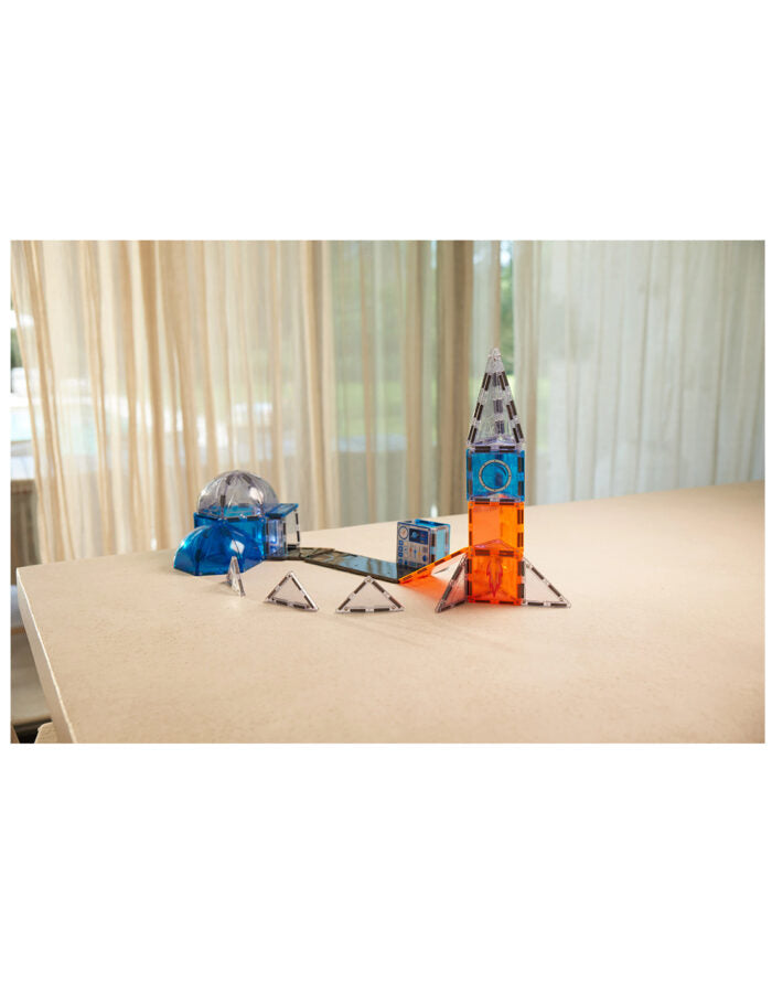 Cleverclixx.   Μαγνητικά πλακίδια Space Mission Pack | 47 κομμάτια