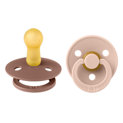 BIBS ΠΙΠΙΛΕΣ COLOUR ROUND-2 PACK-WOODCHUCK/BLUSH No2