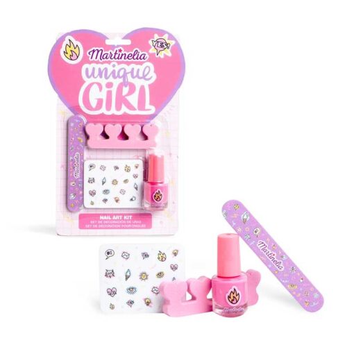 Martinelia Unique Girl Nail Art Kit Σετ Μανικιούρ Πεντικιούρ Βερνίκι Νυχιών 4ml, Λίμα, Διαχωριστής Δαχτύλων & Αυτοκόλλητα