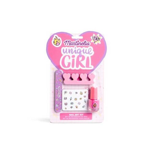 Martinelia Unique Girl Nail Art Kit Σετ Μανικιούρ Πεντικιούρ Βερνίκι Νυχιών 4ml, Λίμα, Διαχωριστής Δαχτύλων & Αυτοκόλλητα