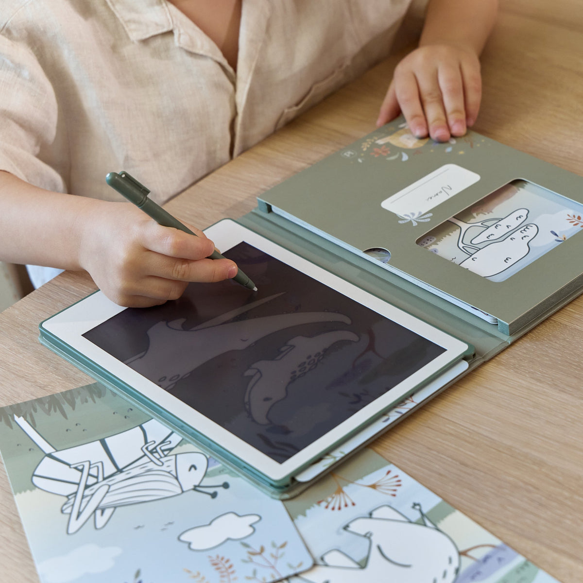 LITTLE DUTCH. Tablet ζωγραφικής Safari Friends (πράσινο)