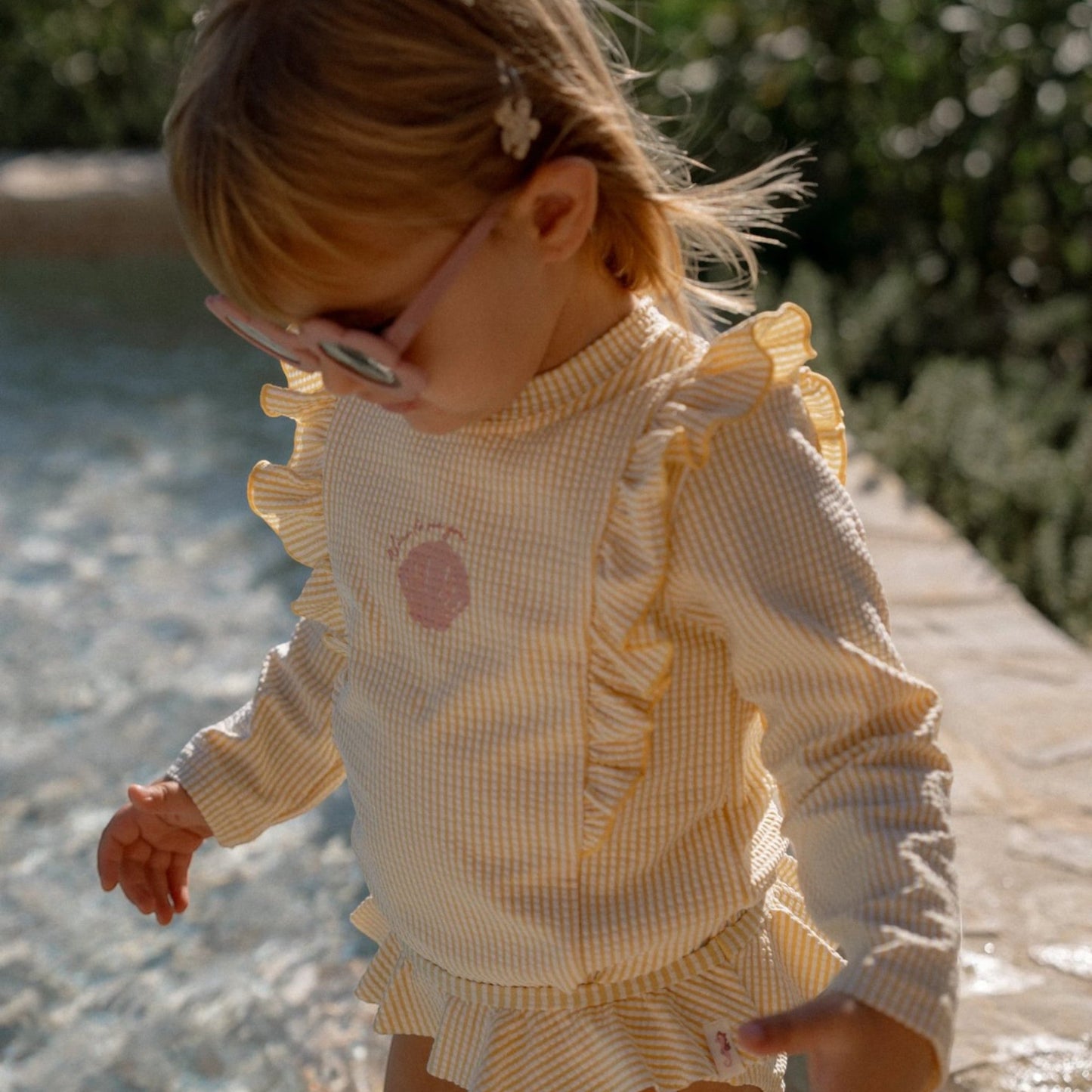 LITTLE DUTCH. Μπλουζάκι μακρυμάνικο με προστασία UV Ocean Treasures Yellow