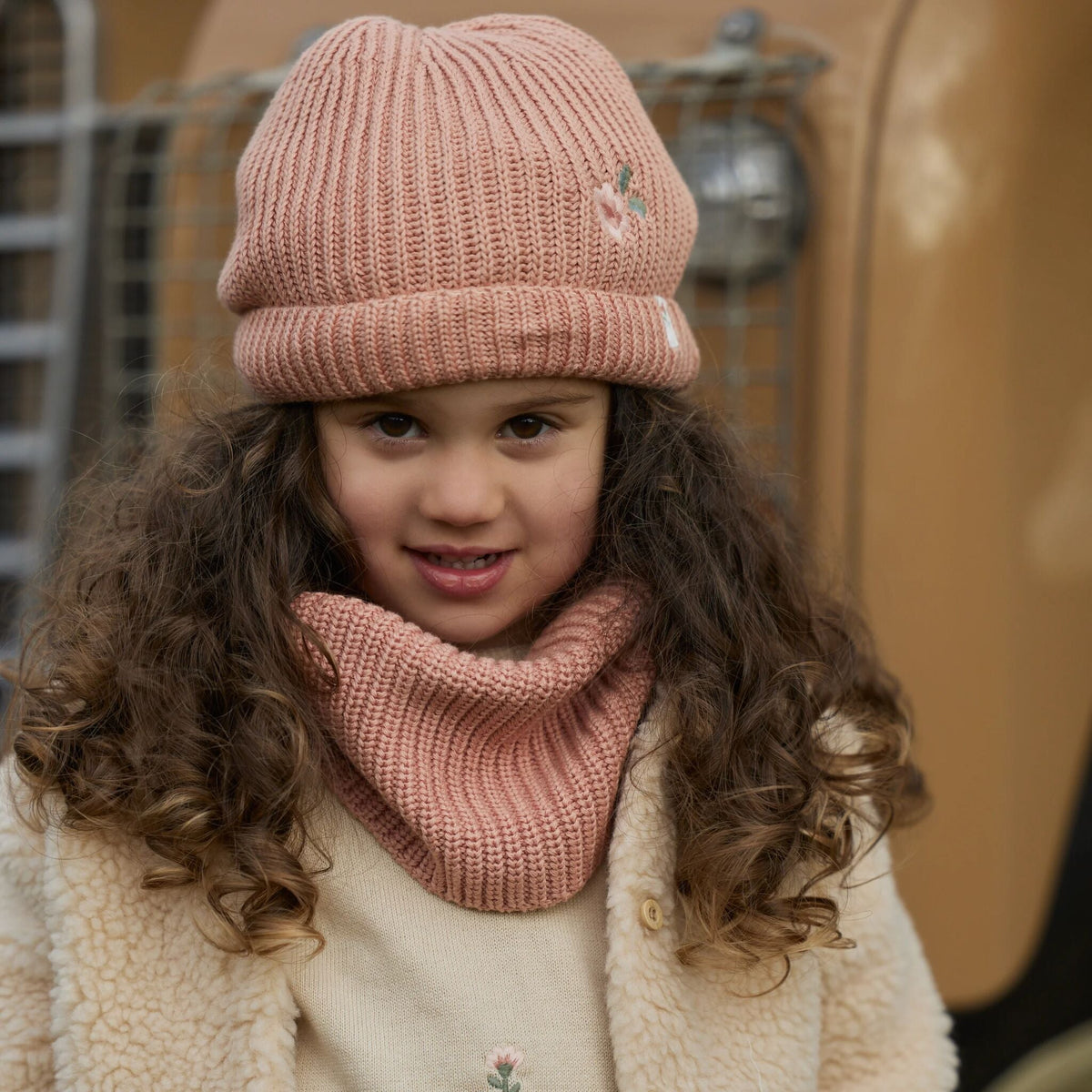 LITTLE DUTCH. Πλεκτό κασκόλ Deep Pink - One Size