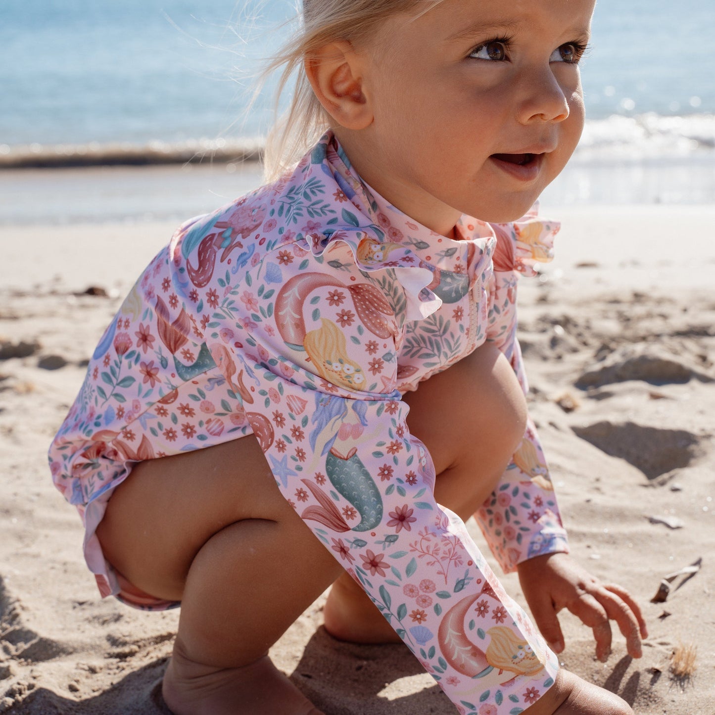 LITTLE DUTCH. Σετ μπλουζάκι μακρυμάνικο και μαγιό μπικίνι UV Dreamy Mermaid