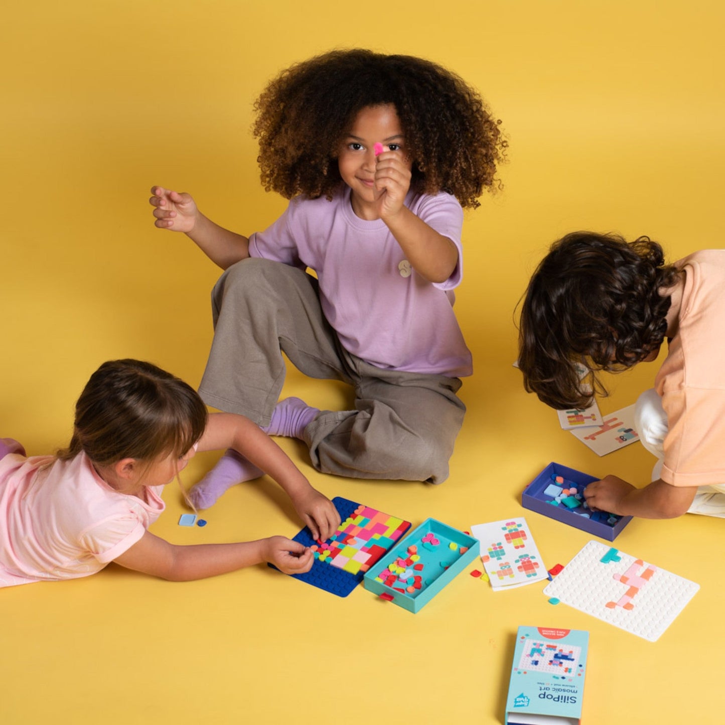 SUPER PETIT. Σουπλά σιλικόνης με τουβλάκια Μωσαϊκό - μπλε