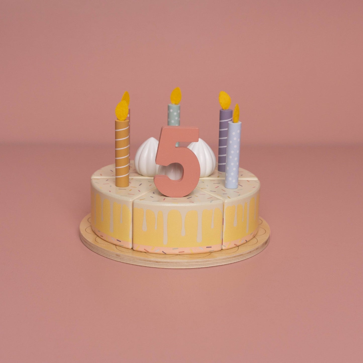 LITTLE DUTCH. Little Dutch Wooden birthday cake pink FSC