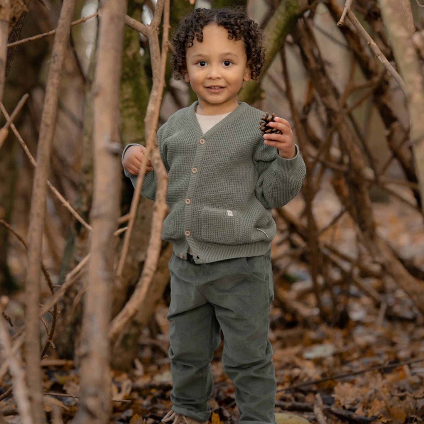 LITTLE DUTCH. Ζακέτα πλεκτή Forest Green