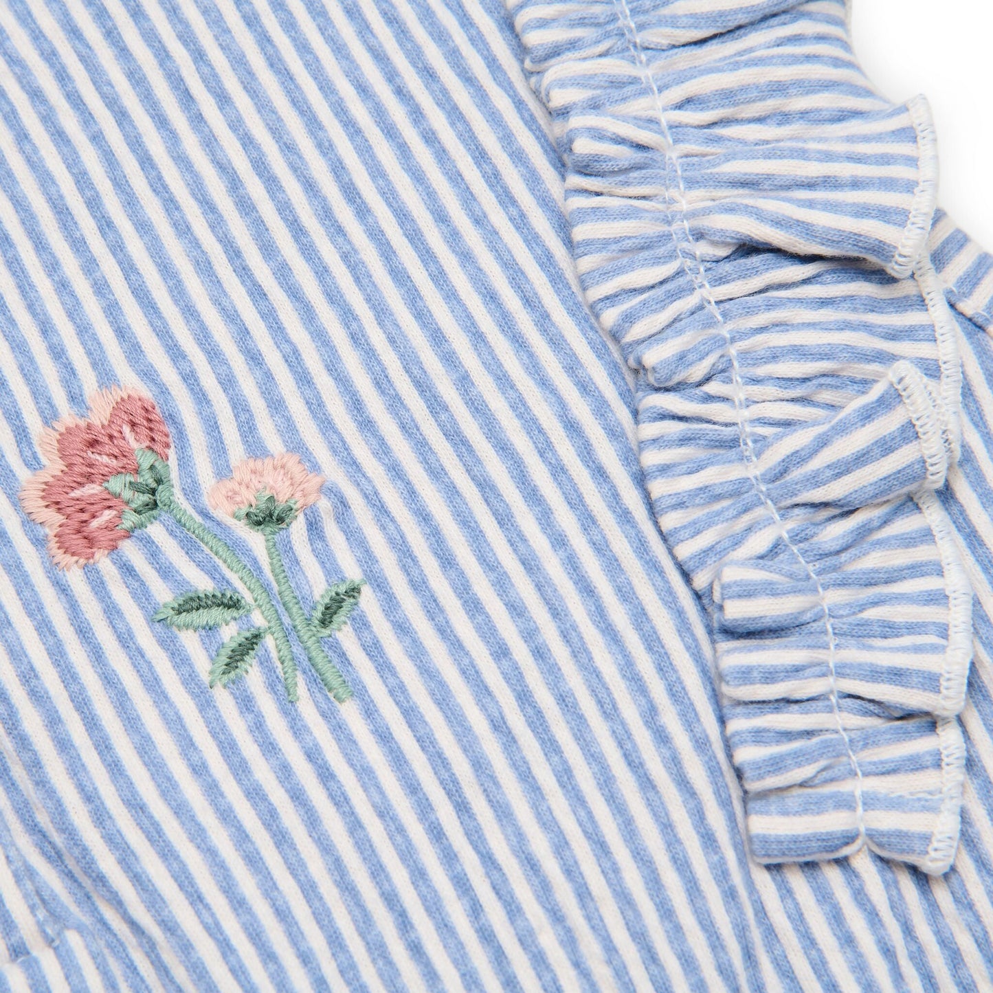 LITTLE DUTCH. Ολόσωμη φόρμα με βολάν Denim Blue Stripe