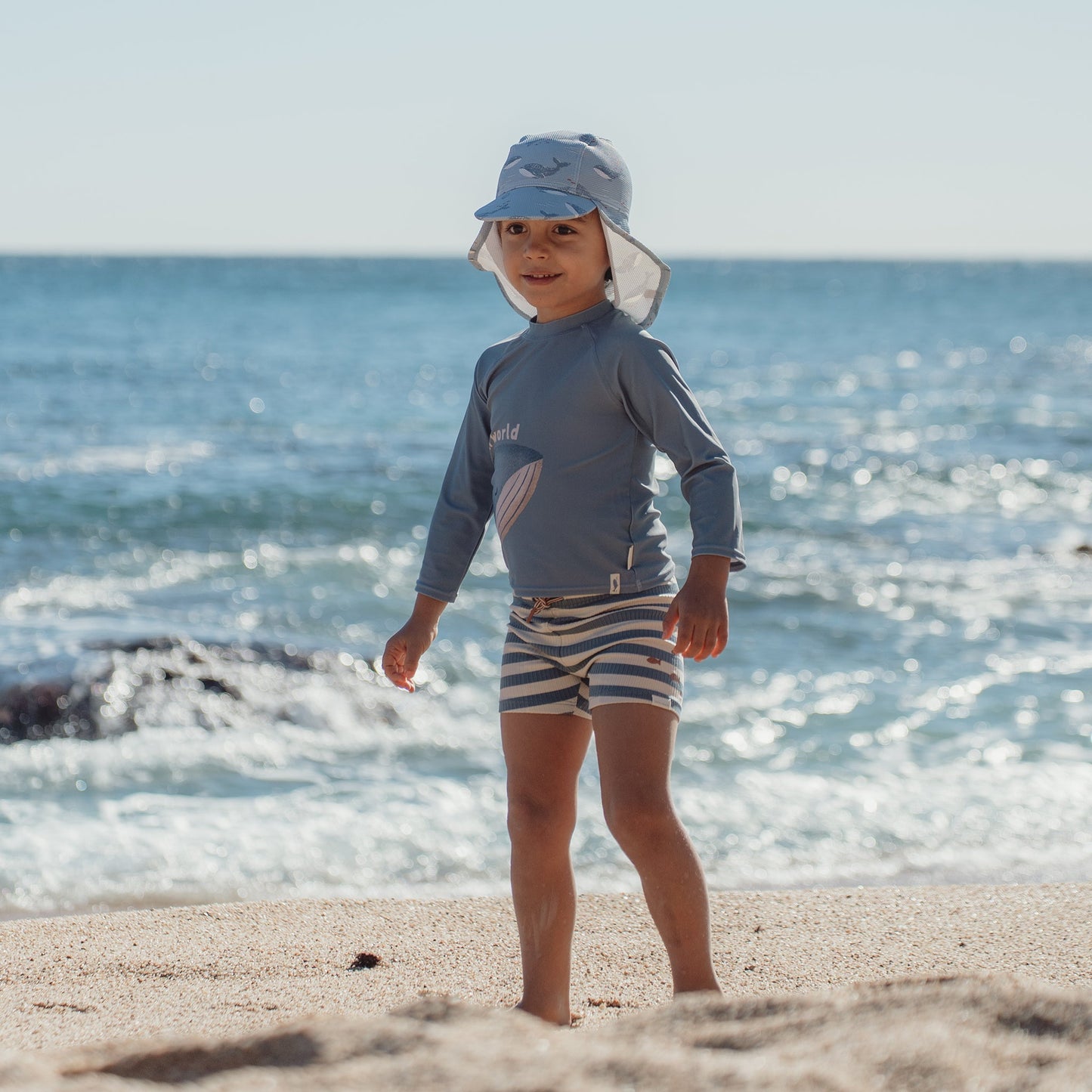 LITTLE DUTCH. Παιδικό καπέλο ήλιου Ocean Splash
