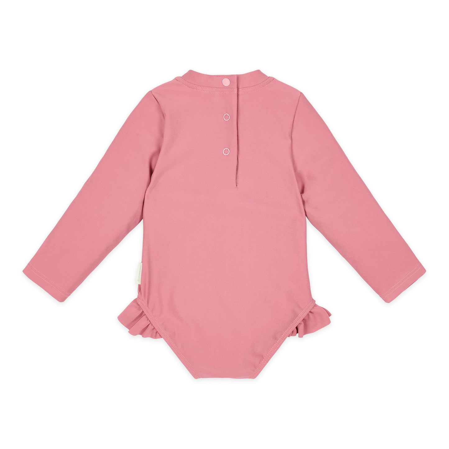 LITTLE DUTCH. Ολόσωμο μακρυμάνικο μαγιό με βολάν Dreamy Pink