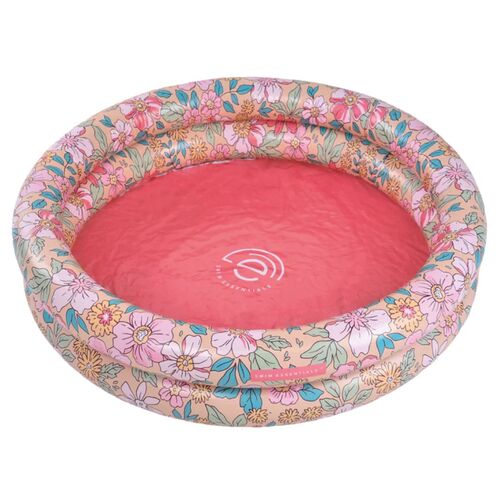 Swim Essentials: Φουσκωτή πισίνα Ø100εκ. με δύο αεροθαλάμους για μωρά από 1 έτους - "Pink Blossom"