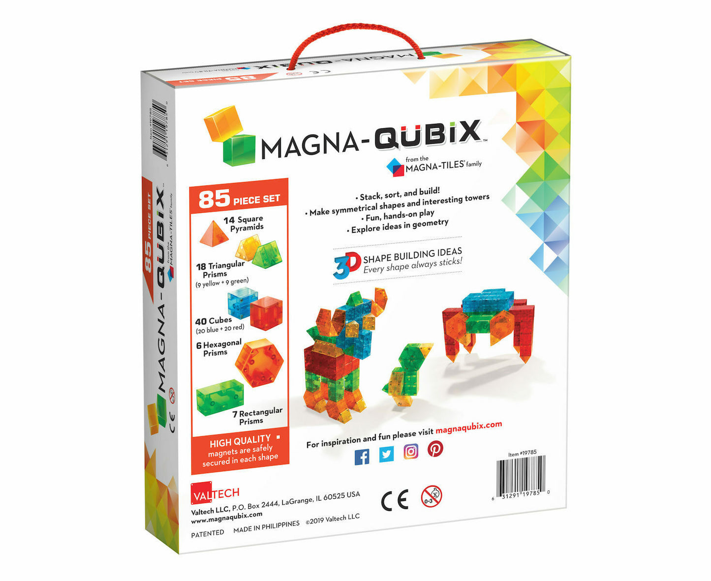 Magna-Tiles Μαγνητικό Παιχνίδι Qubix 85 Κομμάτια για 3+ ετών