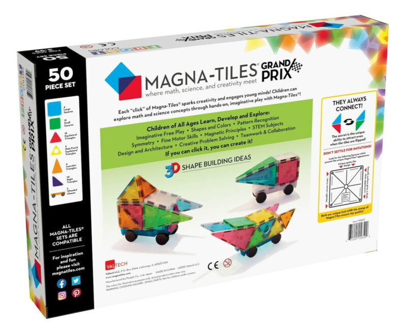 Magna-Tiles Μαγνητικό Παιχνίδι Μαγνητικά Πλακίδια Grand Prix 50 Κομμάτια Frost Colors για 3+ ετών