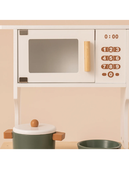 A-Play: Ξύλινη παιδική κουζίνα με κατσαρολικά- Vintage green