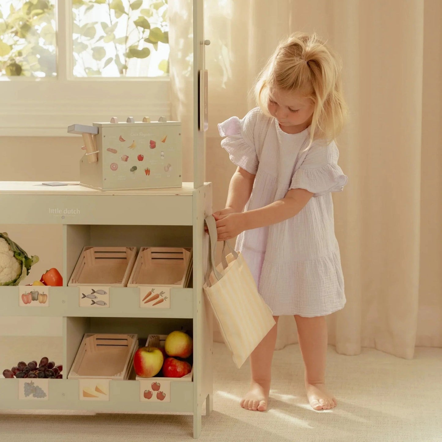 LITTLE DUTCH. Ξύλινος πάγκος αγοράς FSC