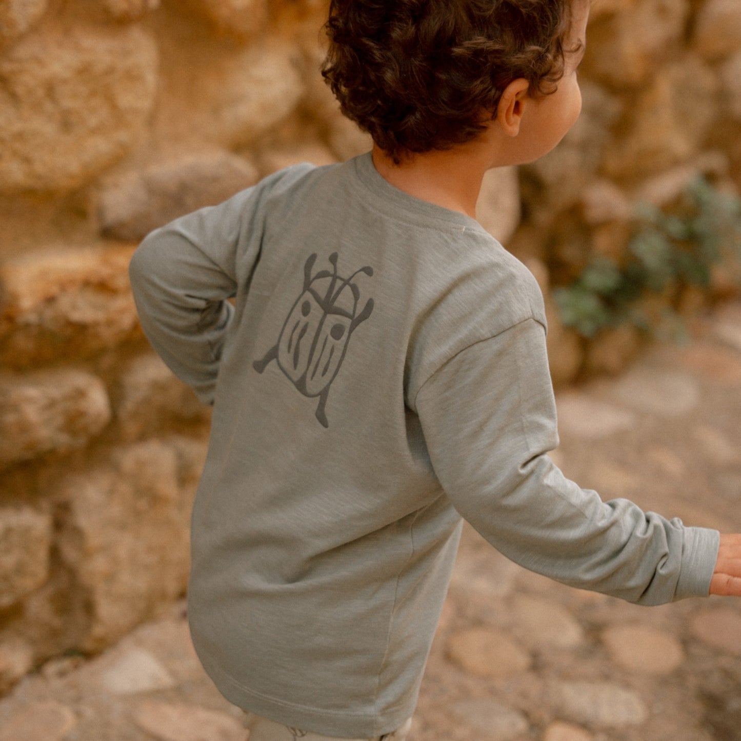 LITTLE DUTCH. Μπλουζάκι μακρυμάνικο με τσέπη Forest Green Stripe