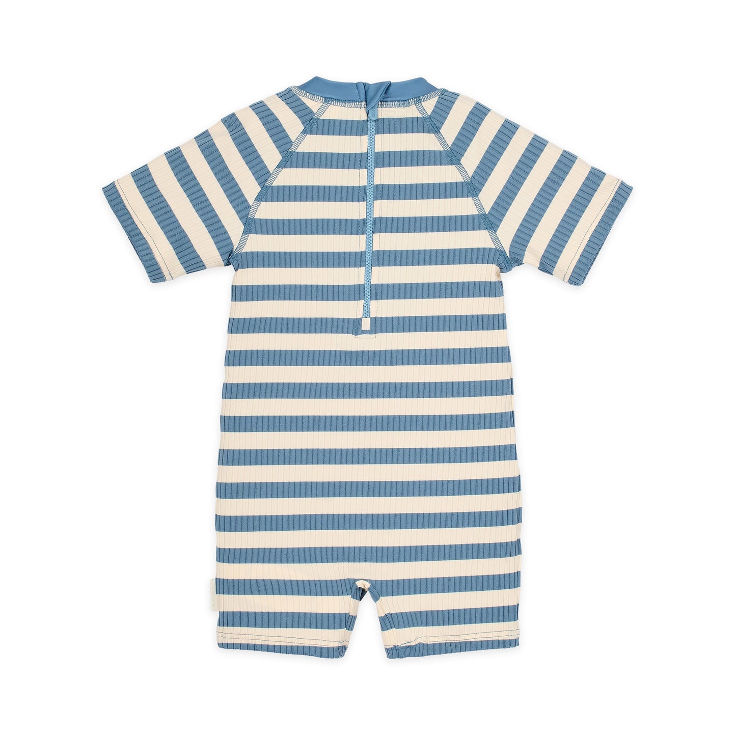 LITTLE DUTCH. Ολόσωμο κοντομάνικο μαγιό Ocean Blue Stripes