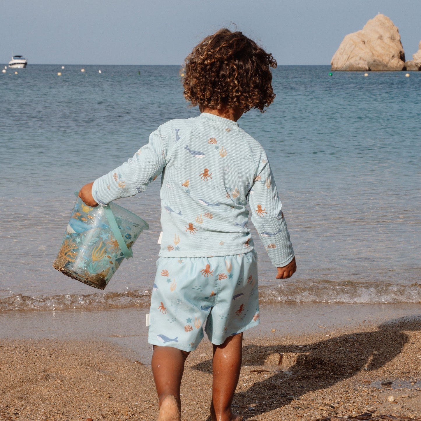LITTLE DUTCH. Μπλουζάκι μακρυμάνικο με προστασία UV Ocean Friends