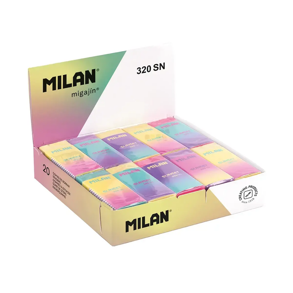 Milan. Γόμες nata® 320 σειράς Sunset (με χάρτινη θήκη και ατομική συσκευασία)