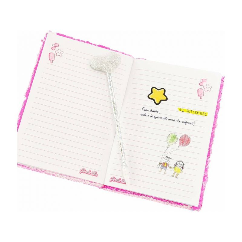 Girabrilla. Λεύκωμα με παγιέτες και στυλό