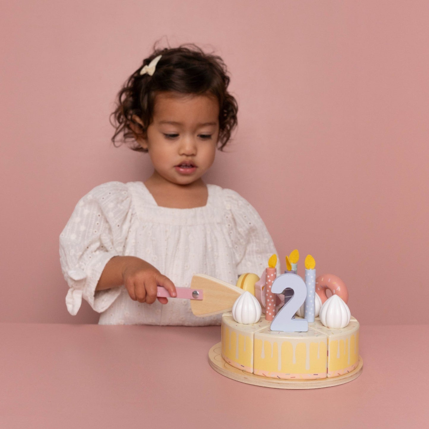 LITTLE DUTCH. Little Dutch Wooden birthday cake pink FSC