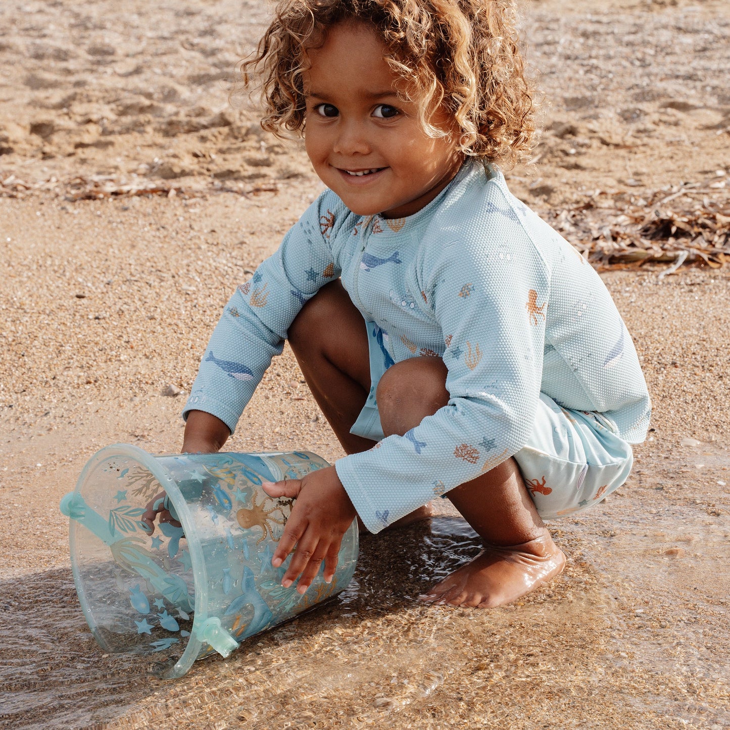 LITTLE DUTCH. Μπλουζάκι μακρυμάνικο με προστασία UV Ocean Friends