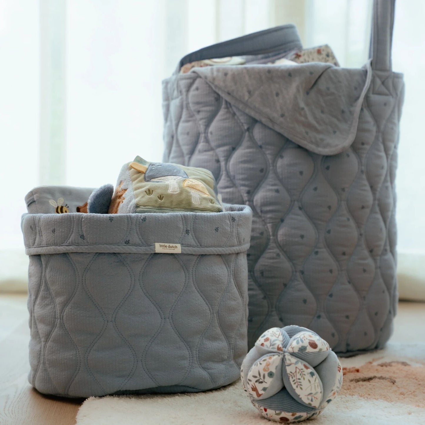 LITTLE DUTCH. Καλάθι αποθήκευσης μεγάλο Pure Denim Blue