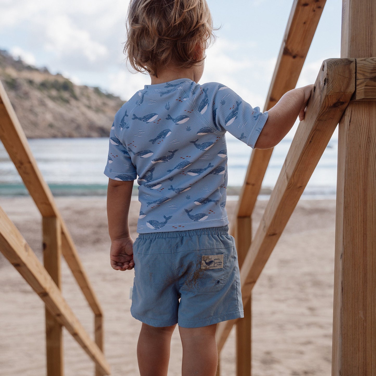 LITTLE DUTCH. Μπλουζάκι κοντομάνικο με προστασία UV Ocean Splash