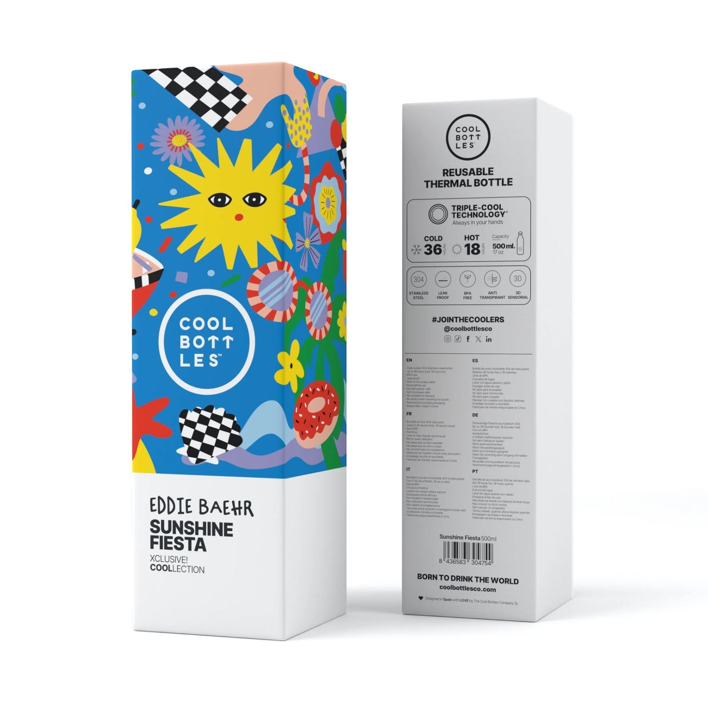 COOL BOTTLES. Ανοξείδωτο μπουκάλι-θερμός Eddie Baehr - Sunshine Fiesta 500ml