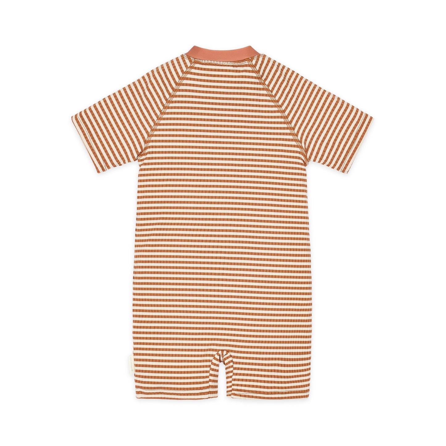 LITTLE DUTCH. Ολόσωμο κοντομάνικο μαγιό Ocean Brown Stripes