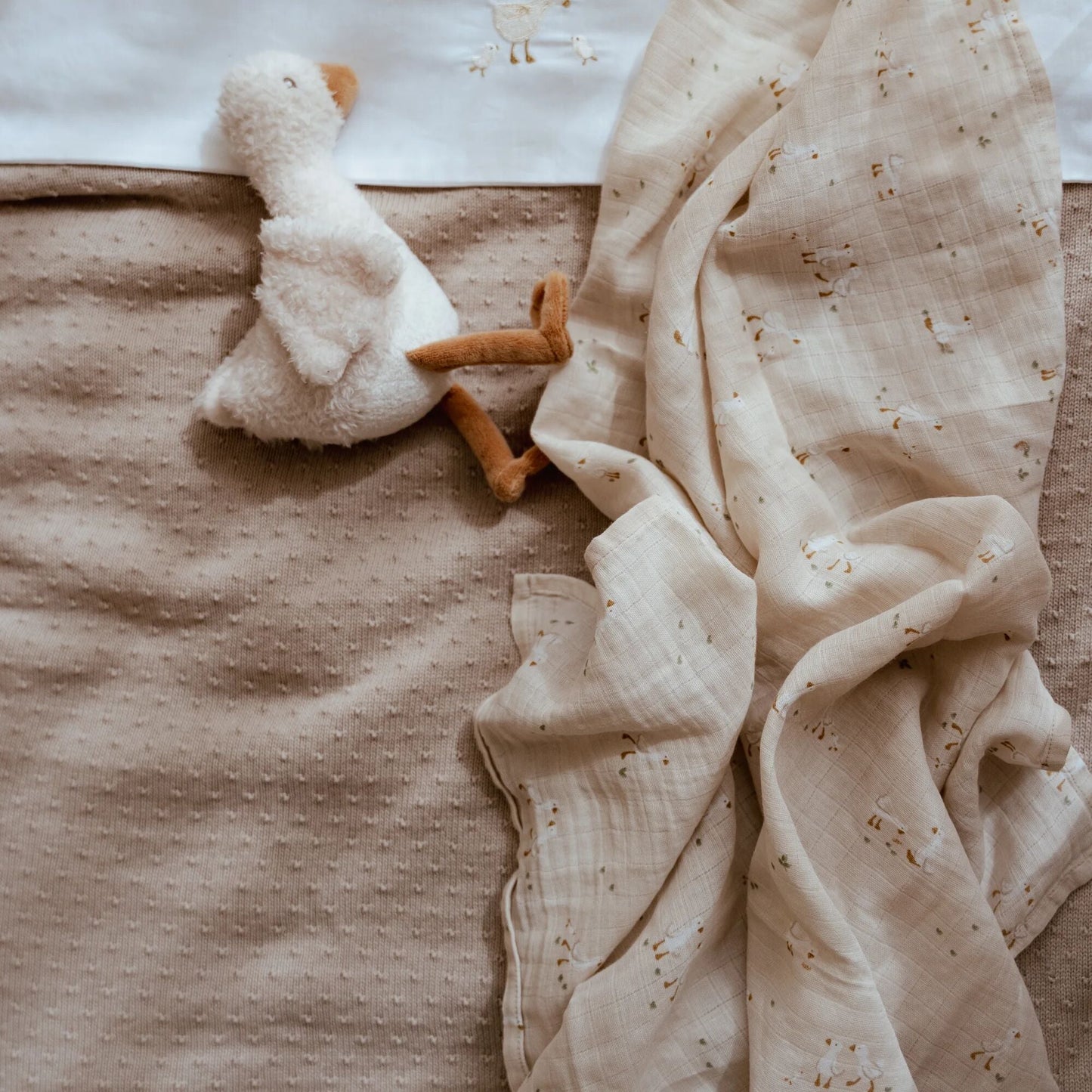 LITTLE DUTCH. Κουβέρτα πλεκτή Pure Soft Beige 70x100