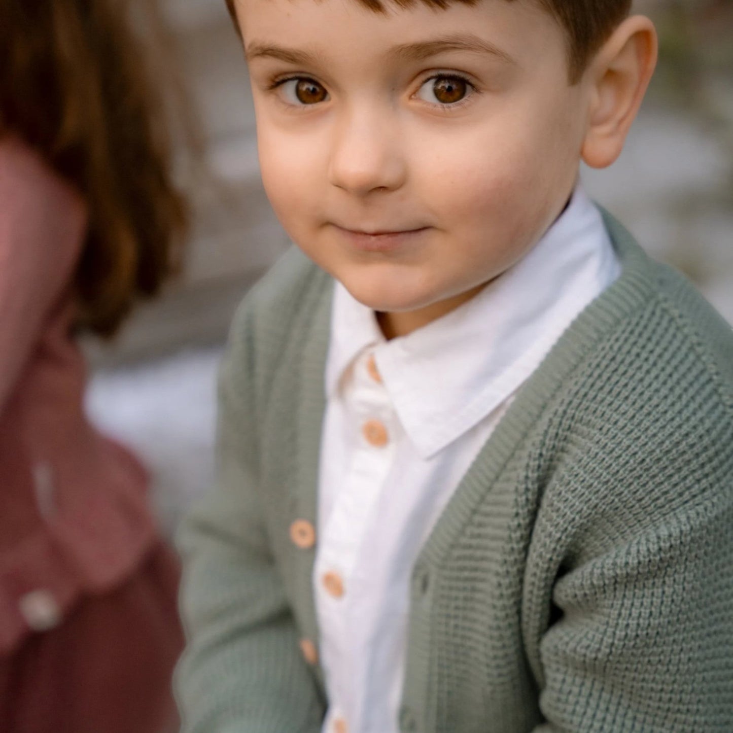 LITTLE DUTCH. Ζακέτα πλεκτή Forest Green