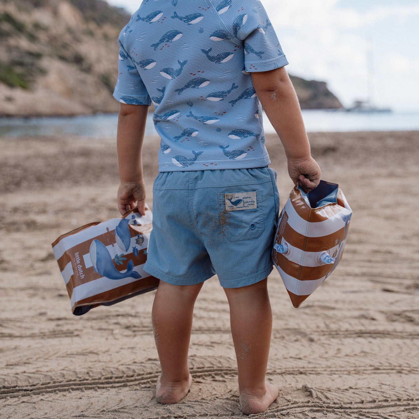 LITTLE DUTCH. Μπλουζάκι κοντομάνικο με προστασία UV Ocean Splash