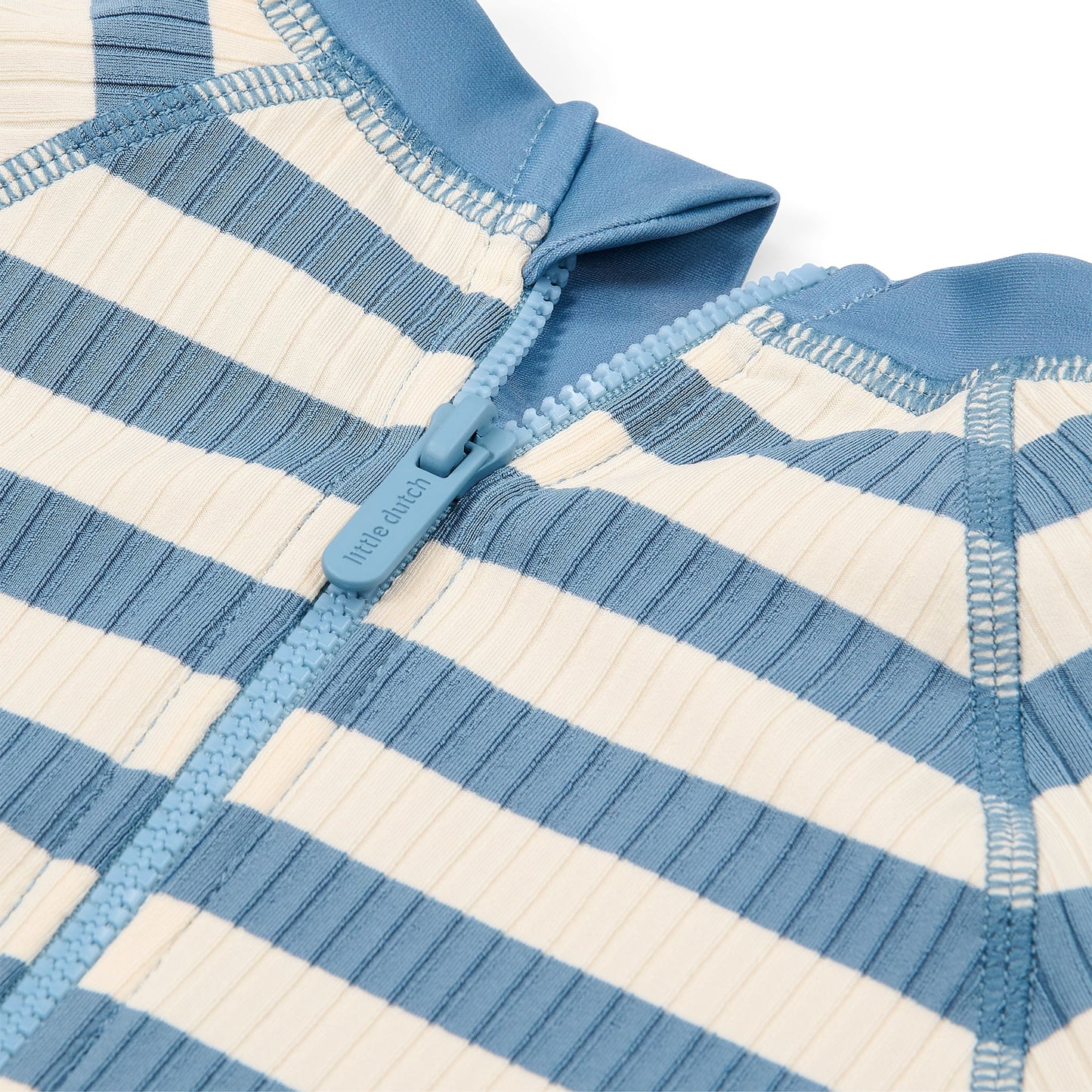 LITTLE DUTCH. Ολόσωμο κοντομάνικο μαγιό Ocean Blue Stripes