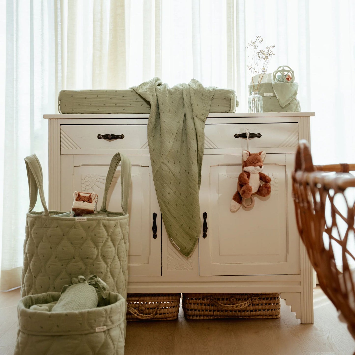 LITTLE DUTCH. Κάλυμμα μαξιλαριού αλλαξιέρας Pure Sage